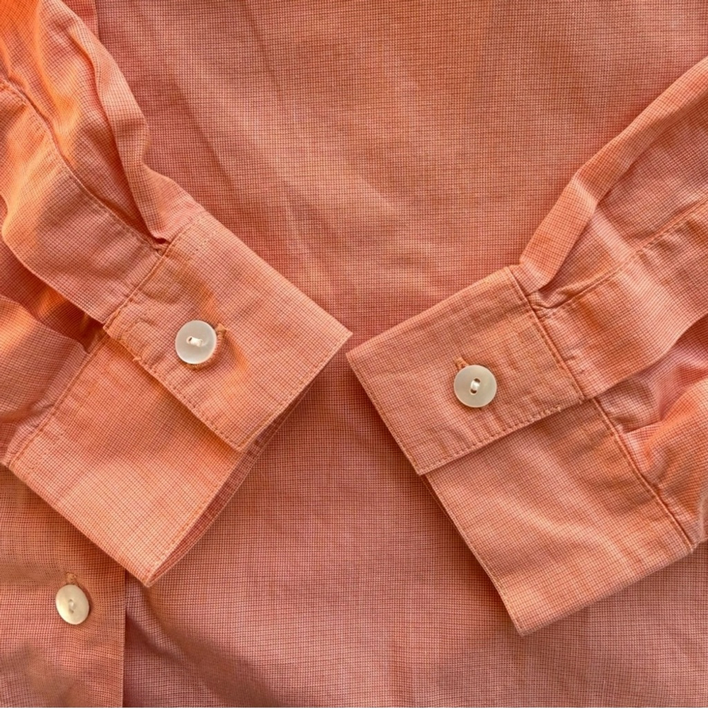 Talbots Orange Cotton Button Down Blouse Size 10p… - image 7
